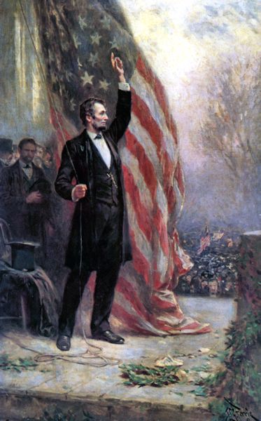Lincoln at Independence Hall