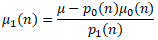 Mean update for class 1 formula