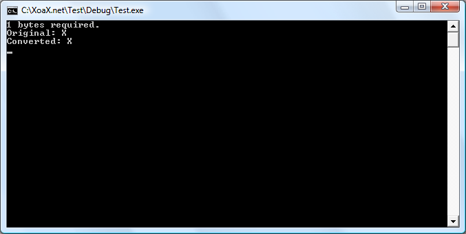 wcrtomb() Output