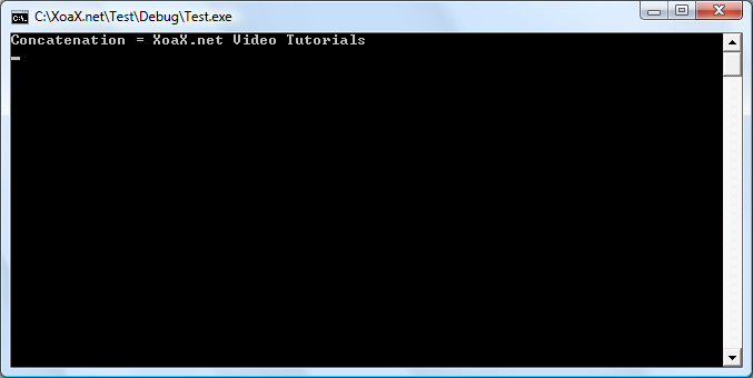 wcscat() Output