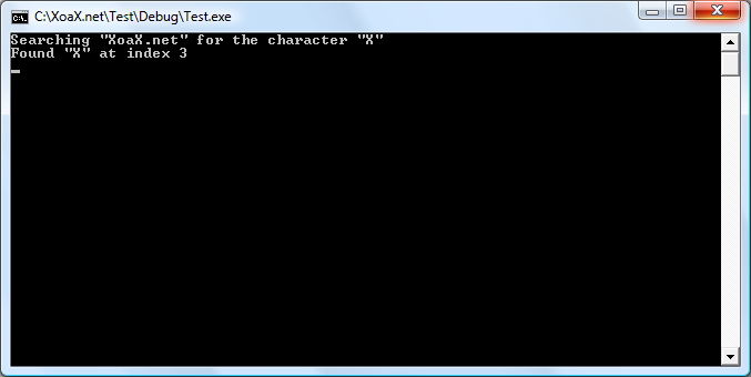 wcsrchr() Output