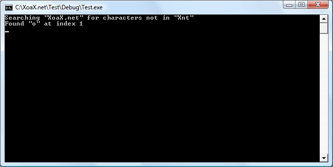 wcsspn() Output