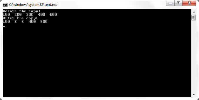 copy() Output