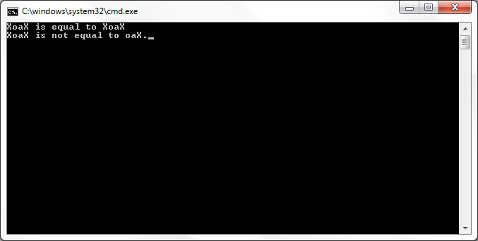 equal() Output