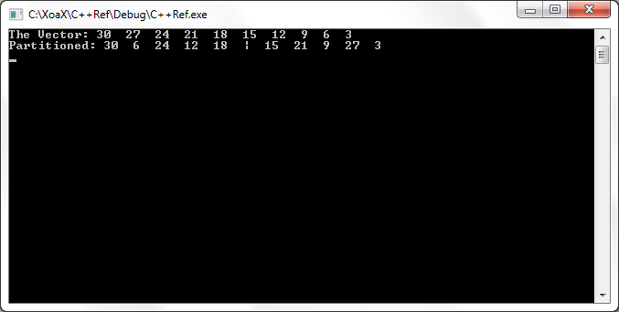 partition() Output
