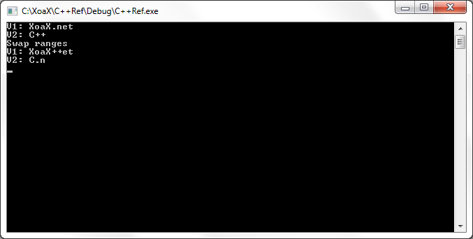 swap_ranges() Output