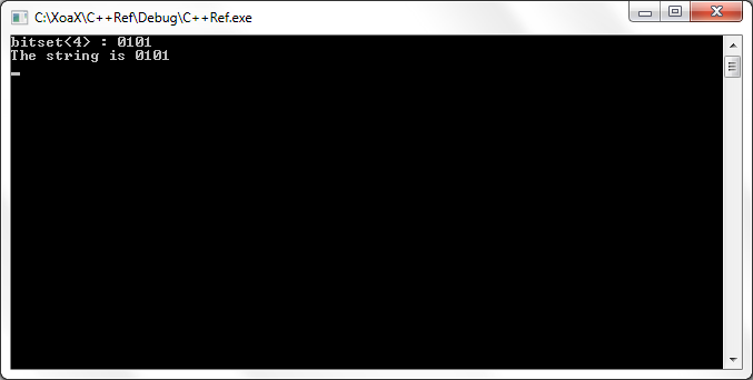 bitset<N>::to_string() Output