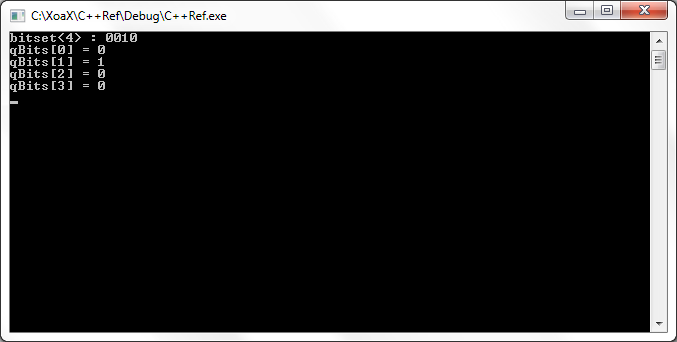 bitset<N>::reference::operator bool() Output