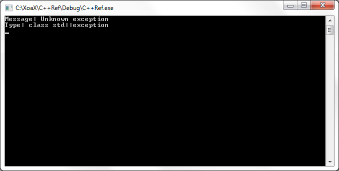 exception::exception() Output