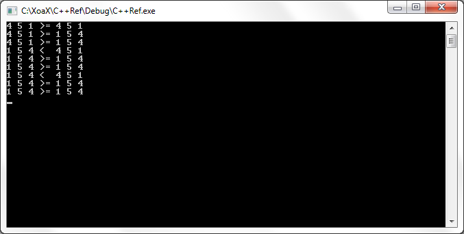 operator<() Output
