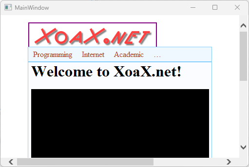 Window with a Frame Containing XoaX.net
