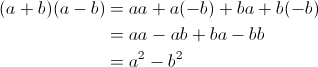 The derivation of the difference of squares