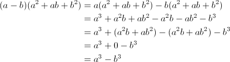 The derivation of the difference of cubes formula