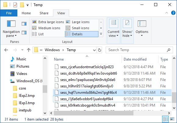 The temporary file directory