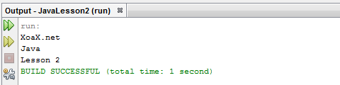 Java Lesson 2 Output