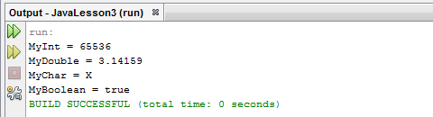 Java Program 1 Output
